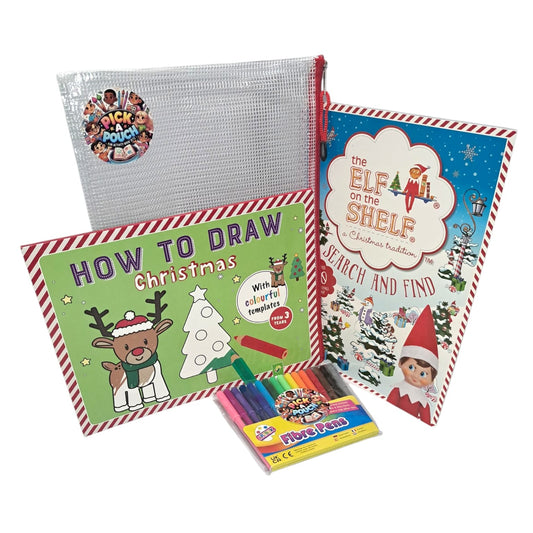 Christmas: How To Draw, Elf Search & Find , & Fibre Pens