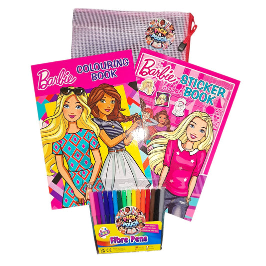 Barbie Duo Activity Kit: Colouring Book, Sticker Book & Fibre Pens Set