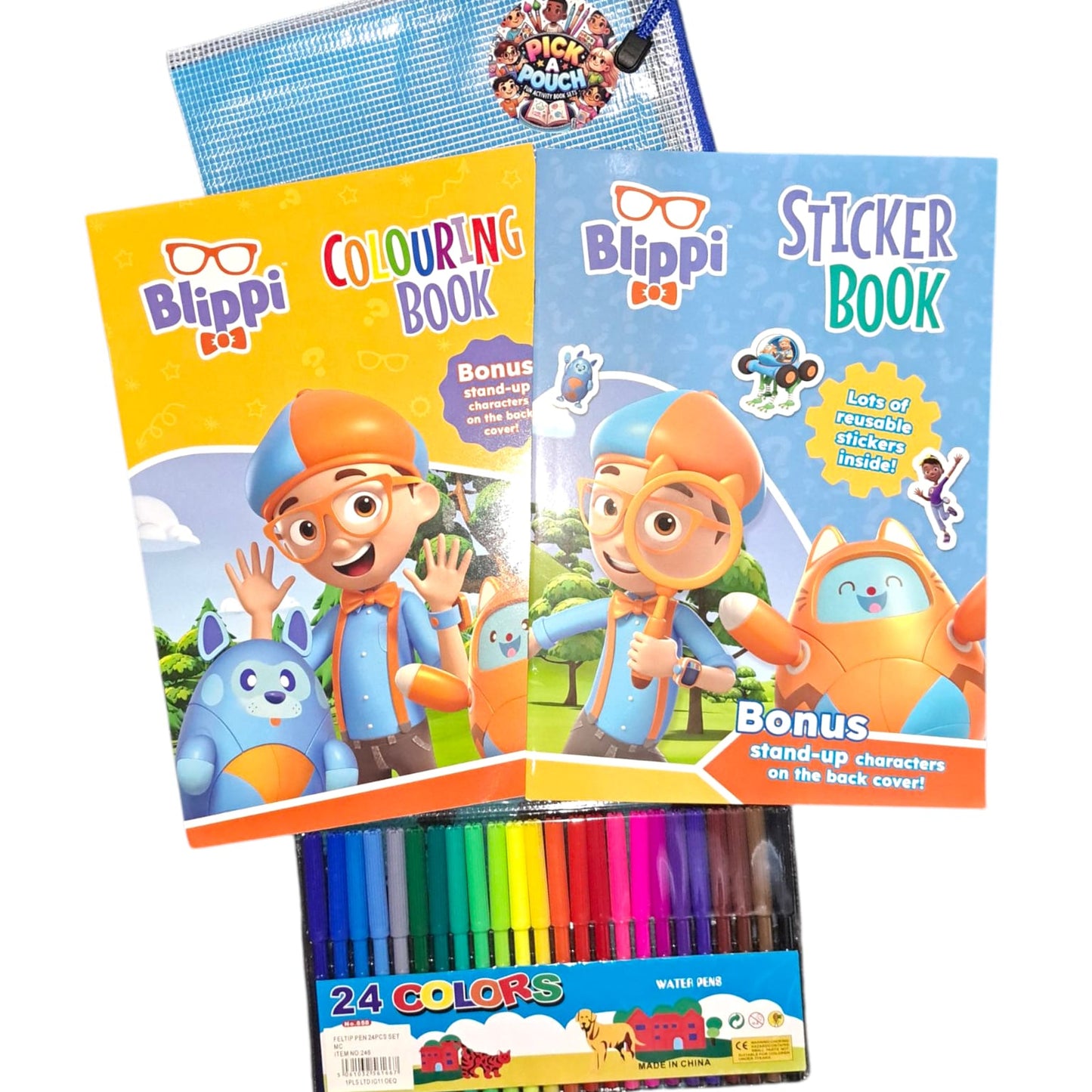 Blippi Fun Kit: Colouring Book, Sticker Book & Water Pens Set