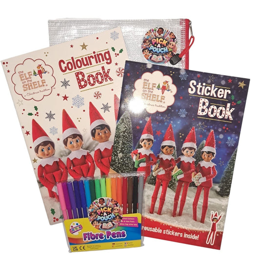 The Elf on the Shelf Colouring Book, Reusable Sticker Book & Fibre Pens